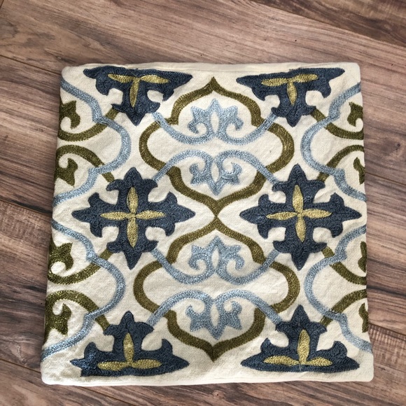 Pier 1 Other - Pier 1 Embroidered Boho Chic Pillow Cover 18x18